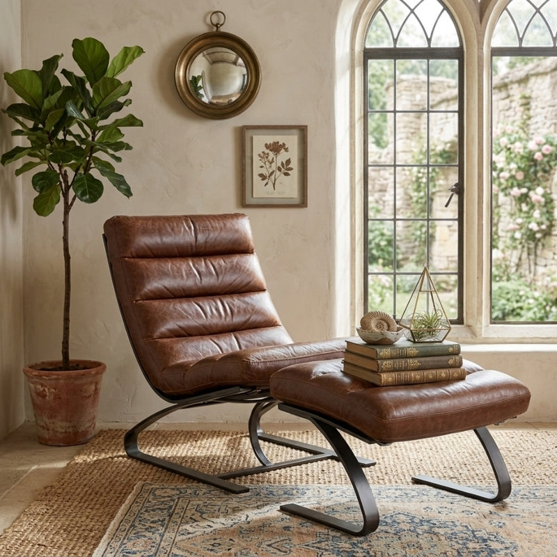 Lavello accent chair and stool set by Zentique, featuring elegant design and comfortable seating in stylish upholstery.