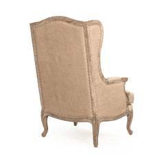 Zentique Leon Wingback Accent Chair with plush fabric upholstery and wooden legs, stylishly designed for living room decor