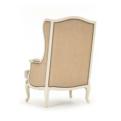 Zentique Leon wingback accent chair with pine wood frame, featuring plush upholstery and classic design for stylish home decor.