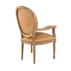 Zentique medallion cowhide armchair with a stylish accent design, featuring a plush seat and decorative cowhide upholstery.
