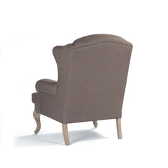 Zacharie Wingback Chair by Zentique, indoor luxury accent chair with oak wood frame and upholstered fabric, stylish and comfortable.
