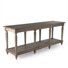 Zentique Alsace console table with a sleek wooden bench design, featuring a light finish and minimalist style.