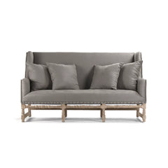 Aubert Bench by Zentique featuring a wooden frame and cushioned top, ideal for entryways or living room seating.