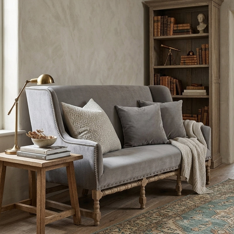 Aubert bench by Zentique featuring a wooden frame with a cushioned seat and elegant design for living room or entryway decor.