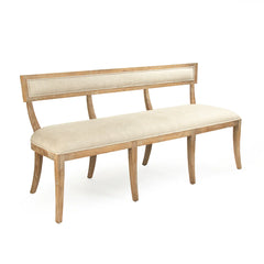 Carvell Bench by Zentique featuring a wooden seat and metal legs, ideal for entryways or living room decor.