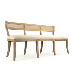 Carvell cane back bench by Zentique featuring a wooden frame and woven cane seat in a classic, elegant design.