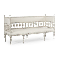 Isabel Bench by Zentique featuring wooden legs and a cushioned upholstered seat, ideal for entryways or living spaces.