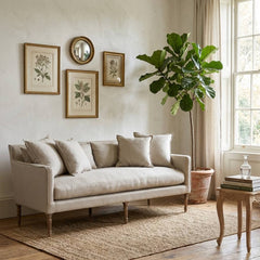 Zentique Jensen bench with wooden frame and upholstered seat, showcasing elegant craftsmanship and classic design.