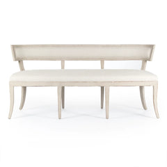 Lorand Bench by Zentique featuring a wooden frame and upholstered seat, perfect for stylish entryways or living room decor.
