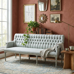 Elegant Wendy Bench by Zentique featuring luxurious silk upholstery, perfect for modern and sophisticated indoor spaces.