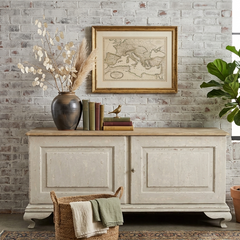 Zentique Hudson buffet cabinet featuring wood finish, vintage design, and multiple storage compartments for dining room or living space.