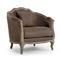 Maison Love Chair in Limed Grey Oak by Zentique, a stylish loveseat with a classic design and soft upholstery, perfect for cozy living rooms.