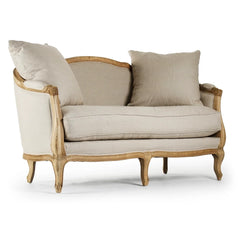 Maison Settee loveseat by Zentique, a stylish upholstered seating with elegant curves and plush fabric for cozy living spaces.