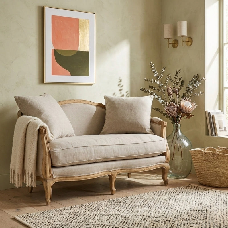 Maison Settee loveseats by Zentique featuring elegant upholstery and classic design, perfect for stylish living room seating.
