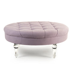 Adalene Ottoman by Zentique featuring a stylish upholstered footstool with a soft fabric finish and elegant design.