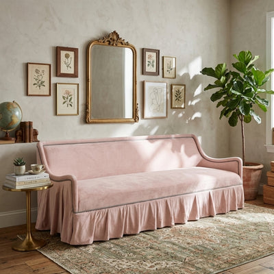 Zentique Audrey sofa with elegant fabric upholstery and classic design, showcasing its plush cushions and stylish armrests.