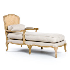 Zentique Bastille chaise lounge sofa with elegant wooden legs and plush upholstered seat, ideal for stylish living room seating.