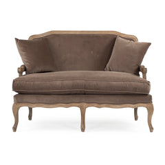 Zentique Bastille Settee sofa with elegant upholstered fabric, wooden legs, and classic design for stylish living room decor.