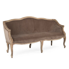 Velvet Benton Sofa Oak by Zentique featuring plush velvet upholstery and a modern, elegant design in a cozy living room setting.