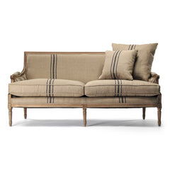 Blue striped Louis sofa by Zentique featuring elegant upholstery and classic design, showcasing comfortable seating and stylish decor.