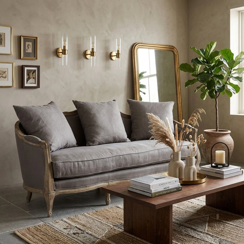 Maison three-seat sofa by Zentique featuring elegant upholstery and classic design, perfect for stylish living room seating.