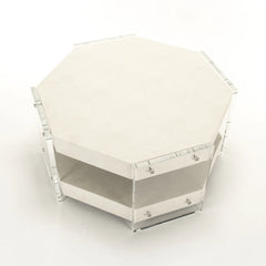 Acel acrylic coffee table by Zentique featuring a clear, modern design with sleek acrylic legs and a rectangular tabletop.