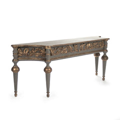 Adrian console table by Zentique featuring a sleek wooden surface and elegant metal legs, ideal for modern living spaces.