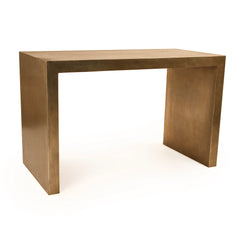 Elegant Aristide console table by Zentique featuring a classic design with a wooden top and ornate metal base.