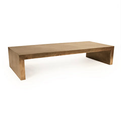 Zentique Aristide low coffee table with a rustic wooden top and sturdy legs, perfect for living room decor.