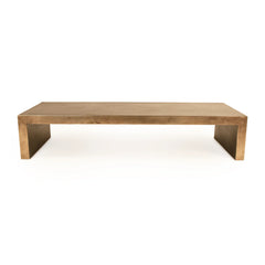 Aristide low coffee table by Zentique featuring a rustic wooden surface and sturdy metal legs, ideal for modern living rooms.