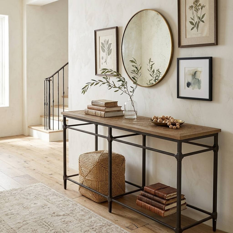 Aveline console table by Zentique featuring a wooden top and elegant carved legs, ideal for entryways or living room decor.