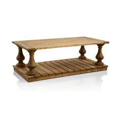 Bellamy coffee table by Zentique featuring a sleek wooden top and elegant metal legs in a modern design.