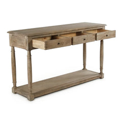 Bruno console table by Zentique featuring a sleek wooden top and elegant metal legs for modern home decor.