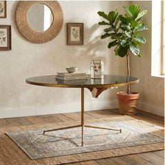 Zentique Caine table featuring a rustic wooden tabletop and sturdy metal legs, ideal for living room or entryway decor.
