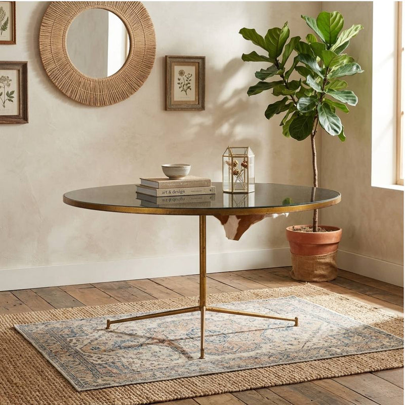 Zentique Caine table featuring a rustic wooden tabletop and sturdy metal legs, ideal for living room or entryway decor.