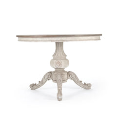 Chandler dining table by Zentique featuring a rustic wooden surface and sturdy legs in a natural finish.