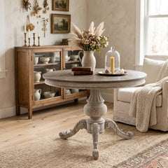 Chandler dining table by Zentique featuring wooden surface and sturdy legs, ideal for modern or rustic dining rooms.