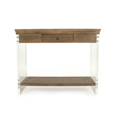 Charmain acrylic console table by Zentique with a sleek, modern design featuring clear acrylic and elegant craftsmanship.