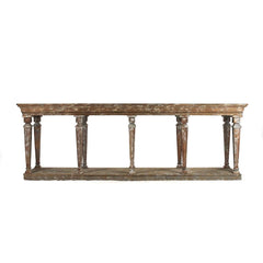 Zentique Colin console table with a sleek wooden top and elegant metal legs, ideal for entryways or living rooms.