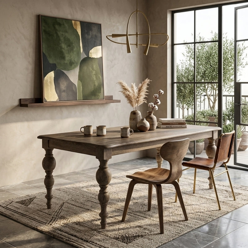 Felicia dining table by Zentique featuring a wooden surface and elegant design, perfect for modern dining spaces.