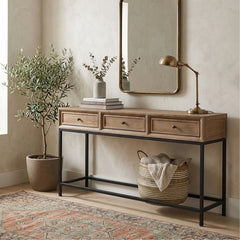 Finneas console table by Zentique featuring a sleek wooden surface and modern design, perfect for stylish home decor.