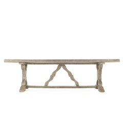 Large Gracie dining table by Zentique featuring a rustic wooden surface and sturdy legs for elegant dining room decor.