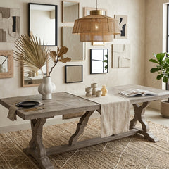 Large Gracie dining table by Zentique with wooden surface and elegant design, perfect for modern dining rooms.