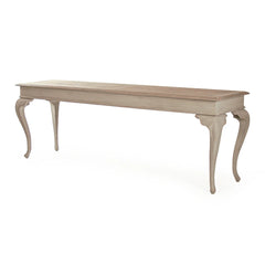 Zentique Jermone console table with a sleek wooden surface and elegant metal legs, ideal for entryway or living room decor.