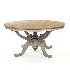 Provence dining table by Zentique with rustic wooden surface and classic design, perfect for a cozy dining room setting.