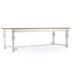 White San Francisco Dining Table by Zentique, showcasing a sleek, modern table with a smooth surface and sturdy wooden legs.