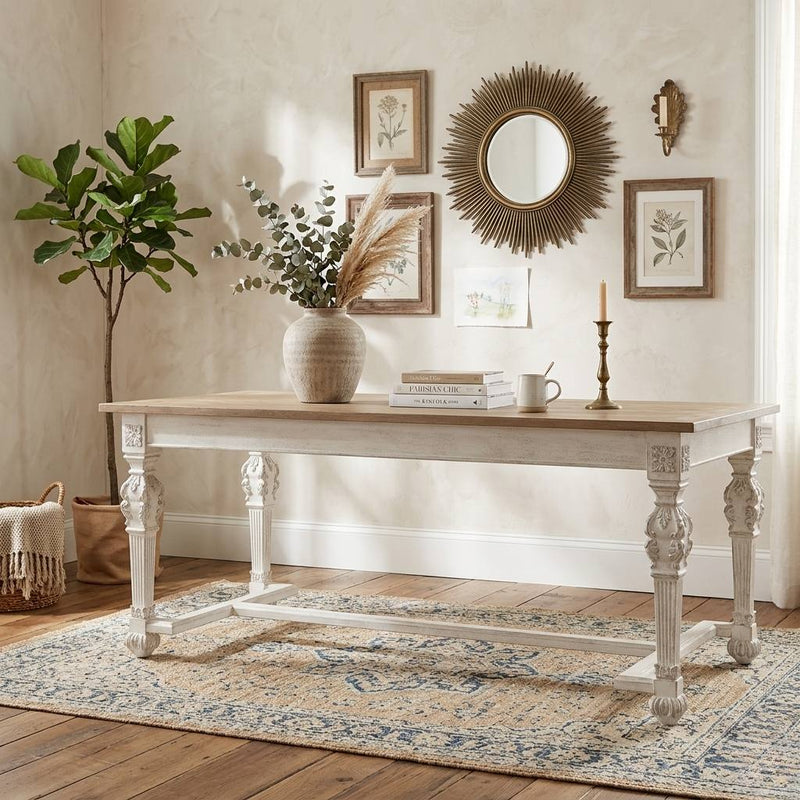 White San Francisco dining table by Zentique, showcasing a sleek modern design with a smooth tabletop and sturdy legs.