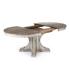 Extendable Terrell Dining Table by Zentique, carved pine wood with elegant design, perfect for stylish dining rooms.