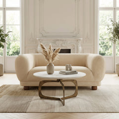 Taupe Zuo Modern Boet loveseat with plush cushions and sleek design, perfect for modern living room seating.