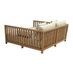 Gray Zuo Modern TERAS outdoor patio daybed with plush cushions, ideal for garden lounge and outdoor relaxation.